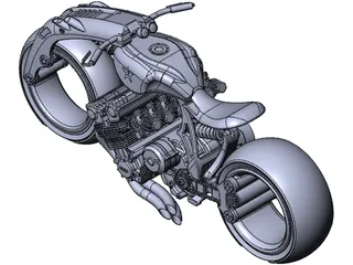 Lo-Rider Motorcycle Concept 3D Model preview