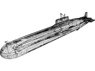 Typhoon-class Submarine 3D Model preview
