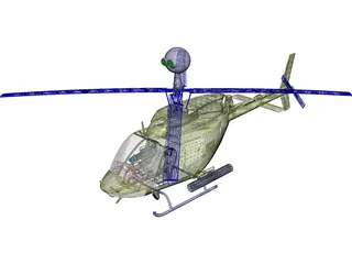 Bell OH-58 Kiowa 3D Model preview