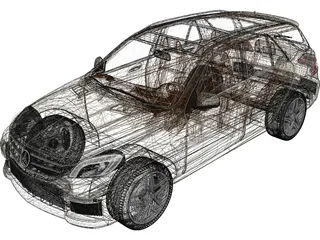 Mercedes-Benz ML63 AMG (2012) 3D Model preview