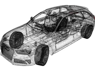 Audi RS4 Avant (2013) 3D Model preview