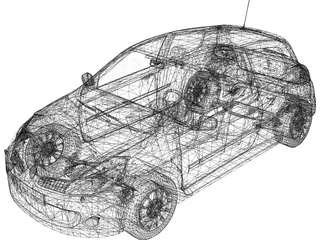 Renaul Clio RS (2007) 3D Model preview