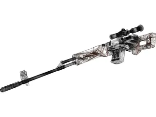 SVD Dragunov Sniper Rifle 3D Model preview