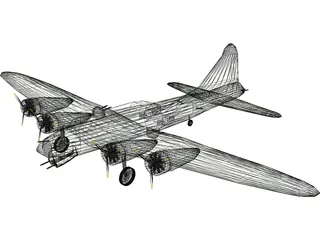 Boeing B-17G Flying Fortress 3D Model preview