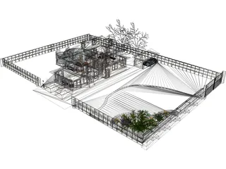 Two-Bedroom House 3D Model preview