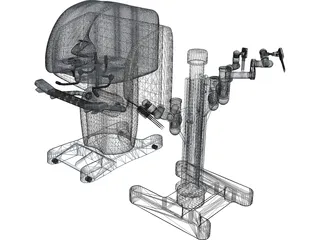 Surgery Robot And Monitor 3D Model preview