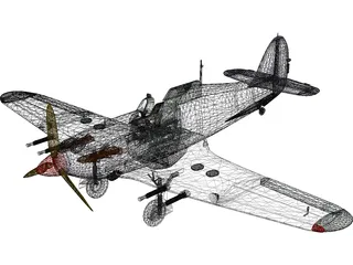 Hawker Hurricane IIC 3D Model preview