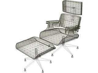 Chair Eames with Footstool 3D Model preview