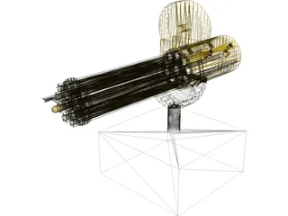 Gatling Gun Hand-Crank 3D Model preview