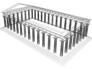 Greek Temple 3D Model preview