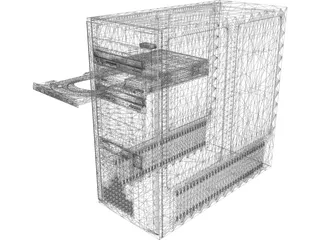 Computer Mini-Tower Case 3D Model preview