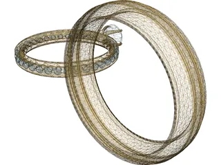 Wedding Rings 3D Model preview
