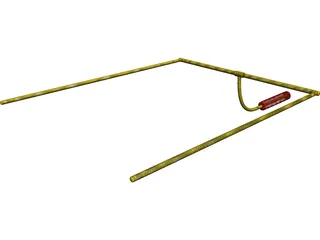 American Football Goal Post 3D Model preview