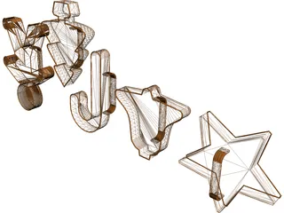 Xmas Cookie Cutters 3D Model preview
