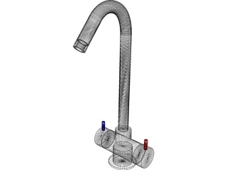 Modern Kitchen Faucet 3D Model preview