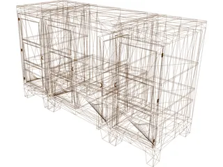 Entertainment Center 3D Model preview