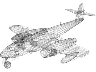 Gloster Meteor NF8 3D Model preview