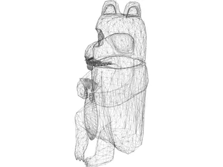 West Coast Native Bear Totum Carving 3D Model preview