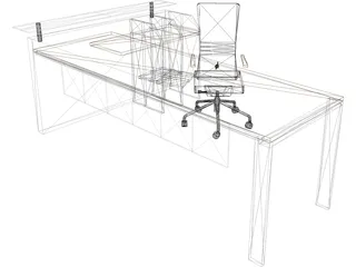 Office Desk 3D Model preview