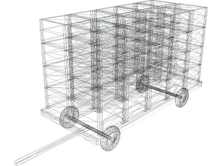 Farm Fruit Wagon 3D Model preview
