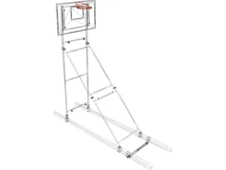 Basketball Ceiling Mounted Frame 3D Model preview