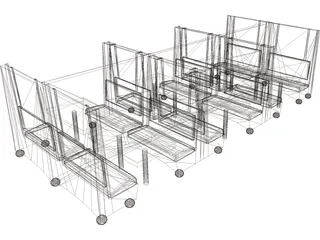 Booth 6 Unit Princeton 3D Model preview