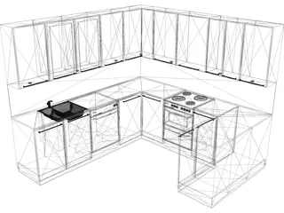 Kitchen Complete 3D Model preview