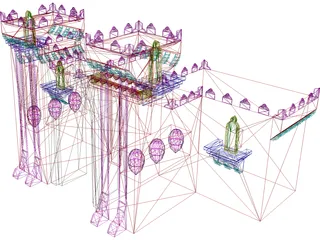 Castle Gate Front 3D Model preview