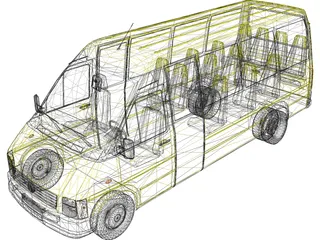 Volkswagen LT Bus [+Interior] 3D Model preview