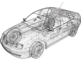 Volkswagen Bora 3D Model preview