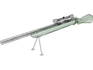 Rifle Robar Sniper 3D Model preview
