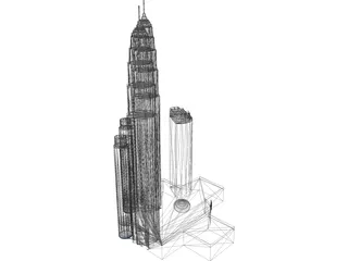Petronas Twin Tower 3D Model preview