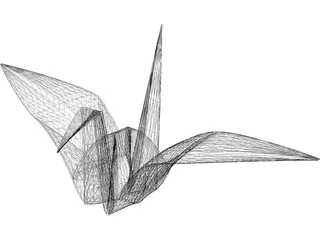Origami Crane 3D Model preview