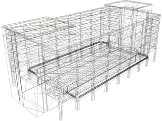 Generic Admin Building 3D Model preview