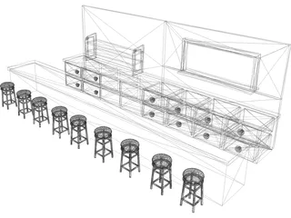 Diner Counter 3D Model preview