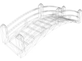 Japanese Bridge 3D Model preview