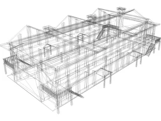 Ski Lodge 3D Model preview