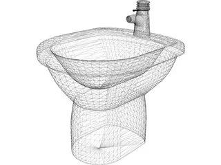 White Bidet 3D Model preview