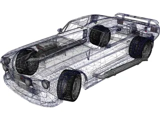 Ford Mustang GT500 Supercharged 3D Model preview