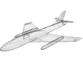 Hawker Hunter 3D Model preview