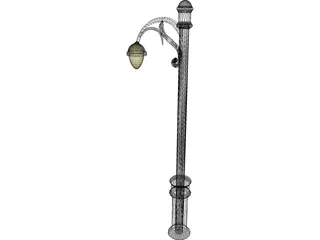 Parisian Street Lamp 3D Model preview