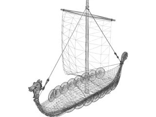 Dragon Longboat 3D Model preview