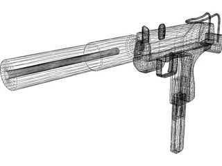 Uzi Silent 3D Model preview