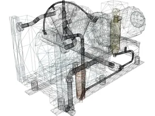 Air Compressor MP 3D Model preview