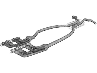 Exhaust System and Headers 3D Model preview