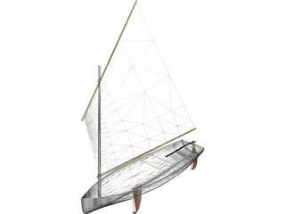 Dingy Sail Boat 3D Model preview