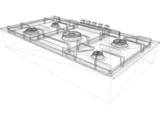 Gaggenau Cooktop Model KG291 3D Model preview