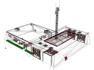 Fire Station 3D Model preview