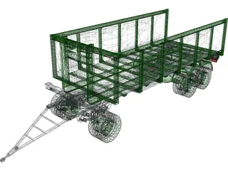 Dumpster Trailer 3D Model preview