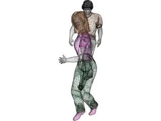 Woman and Man 3D Model preview